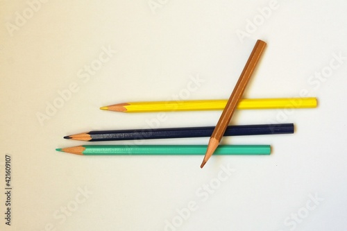 pencils on a white background
