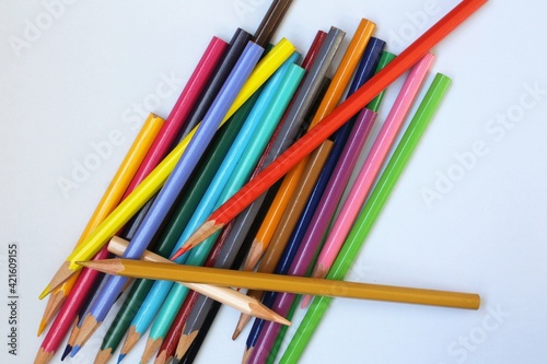 many colored pencils