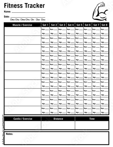 Fitness Workout Tracker Form Vector