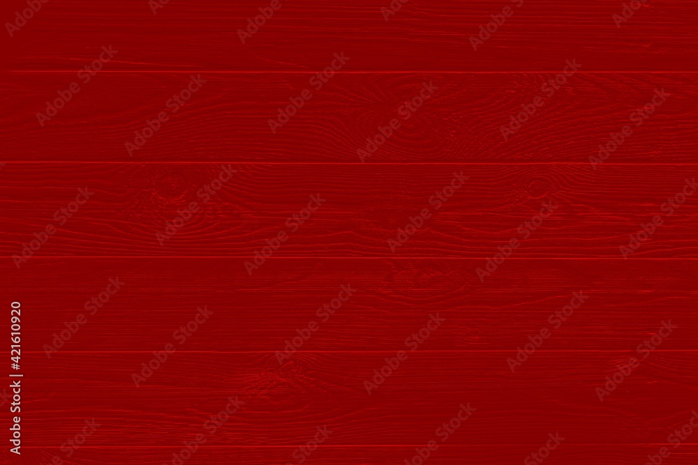 Fototapeta premium Red wood plank texture of pine grain. Cool red background with wooden pattern.