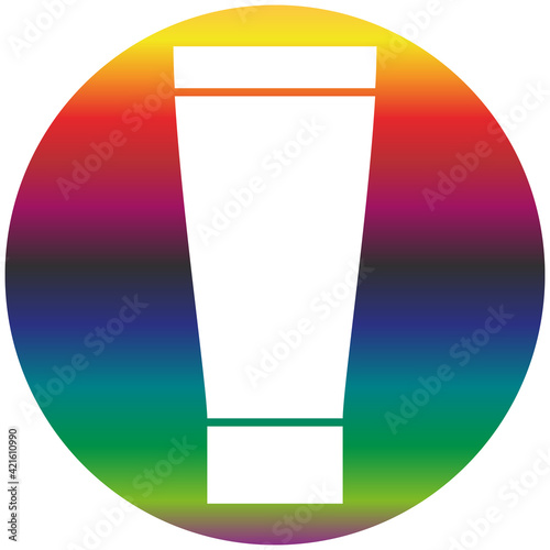 Paint tube icon of a set. Rainbow gradient vector