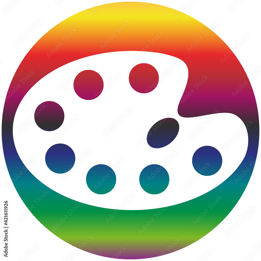 Fototapeta premium Color palette icon of a set. Rainbow gradient vector