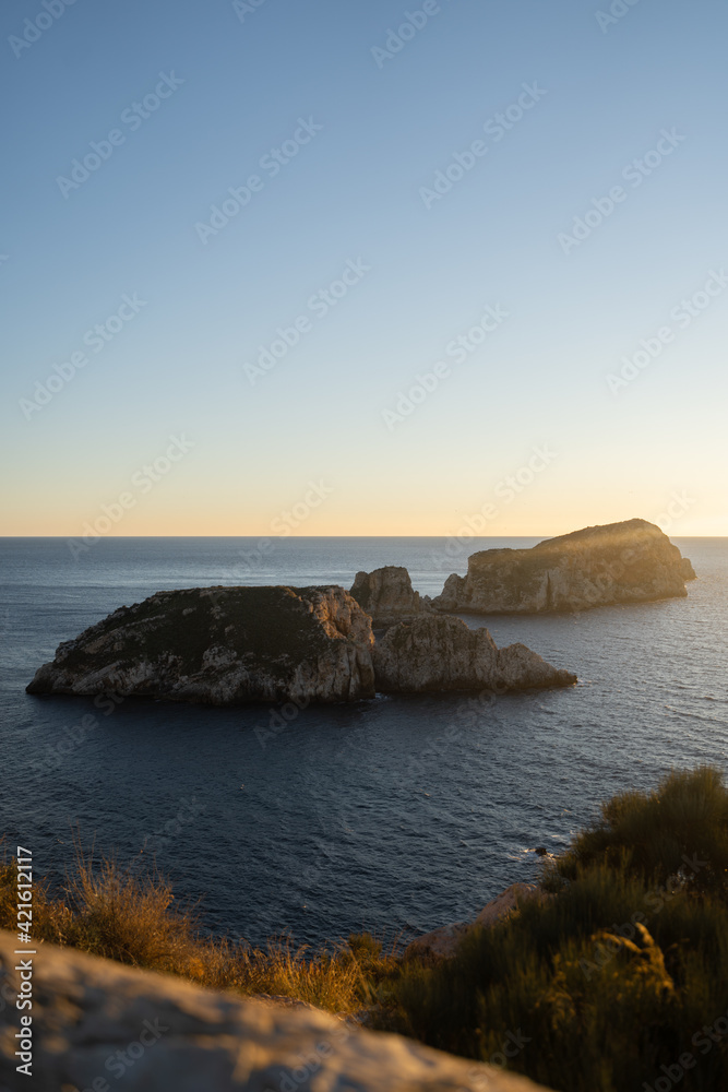 The Malgrats Islands at sunset in Palma de Mallorca, Spain (Vertical)