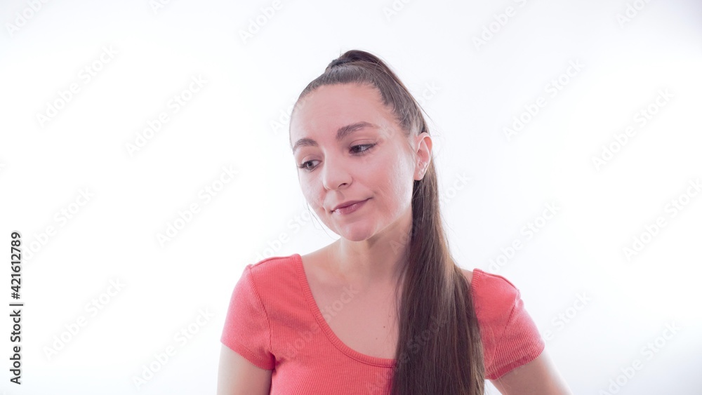 Raw images of Caucasian young women face expressions Raw images of Caucasian young women face expressions