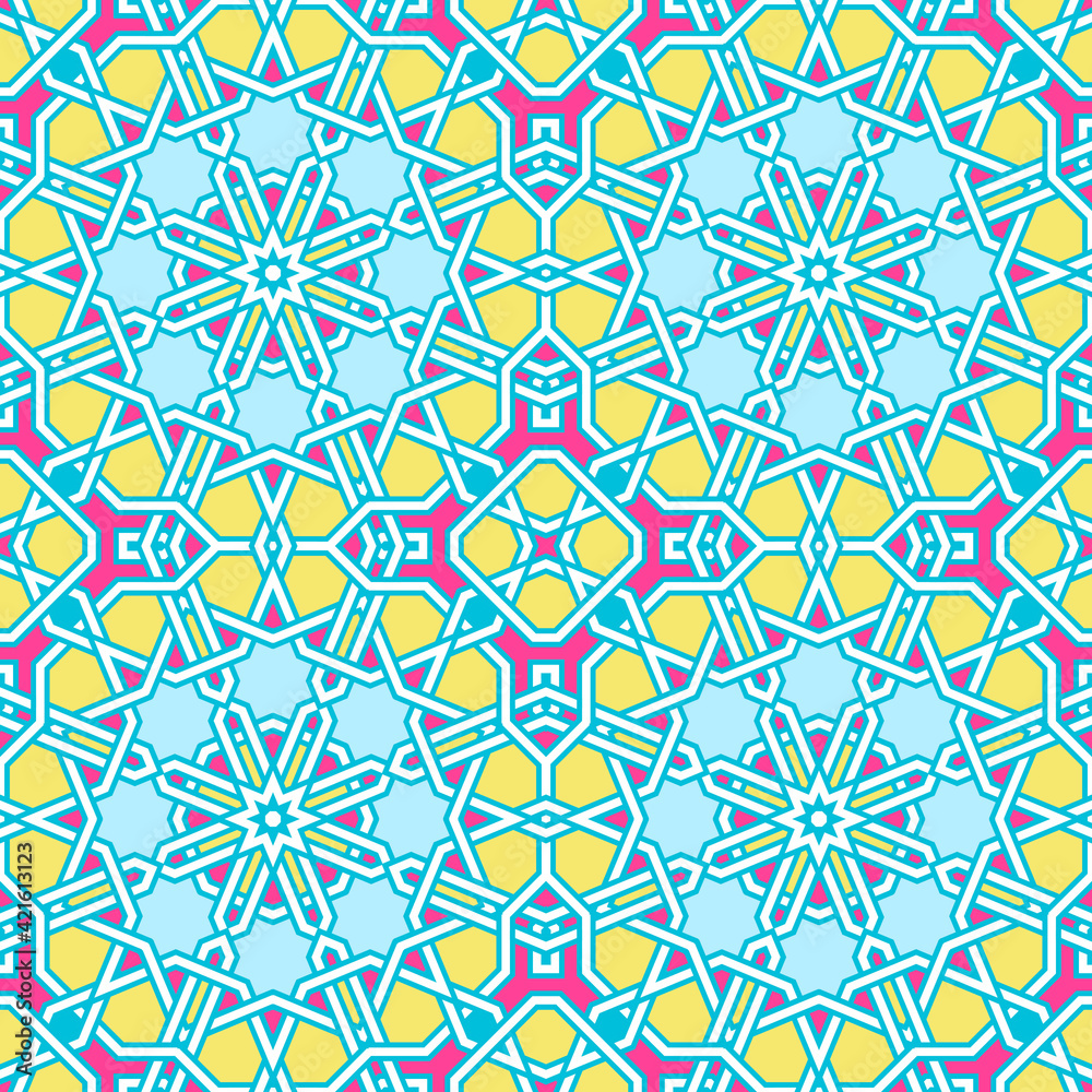 Tangled Lattice Pattern inspired by traditional arabic geometry