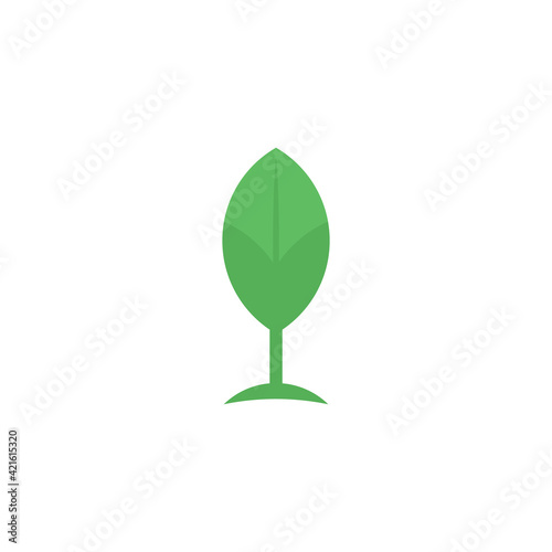 Plant and leaves icon. Leaf symbol of ecology, enviroment and nature. Vegetarian and vegan pictogram design.