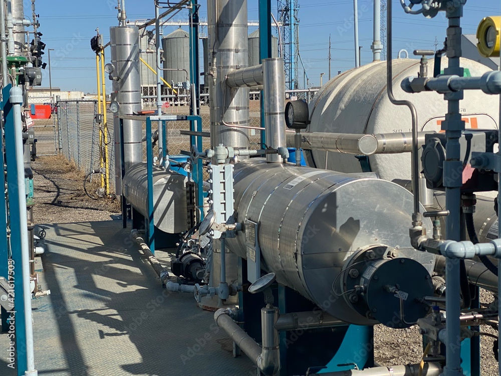 Pipe and equipment at a LNG plant