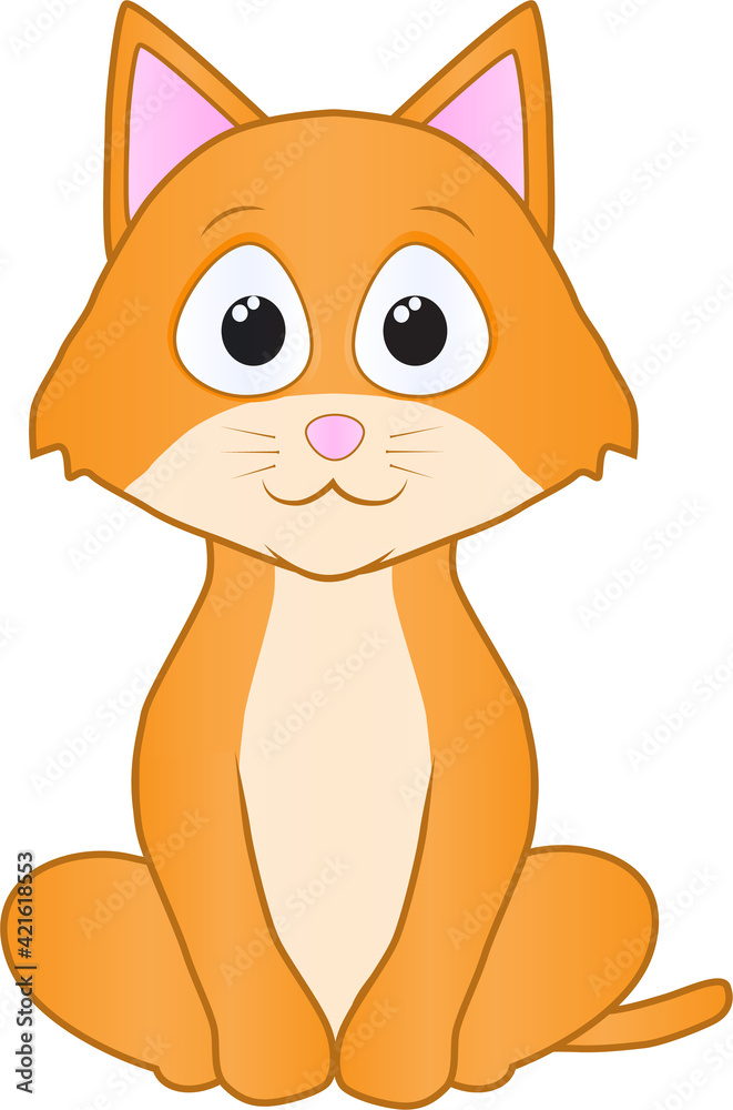 Cartoon of a friendly cute cat Cartoon of a friendly cute cat