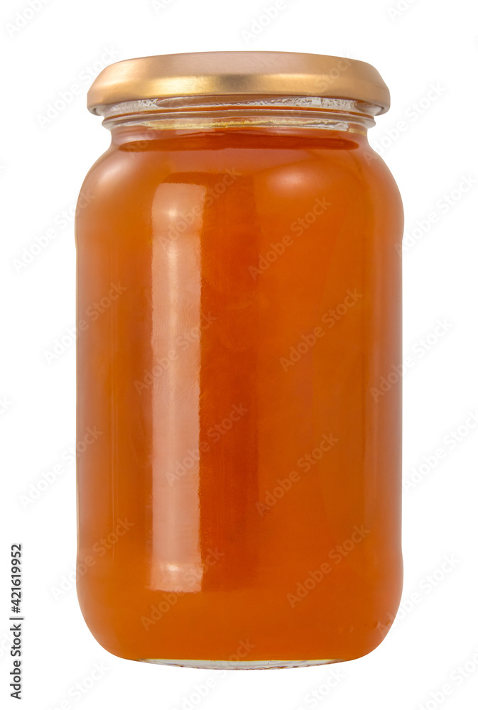 Isolated Jar Of Apricot Jam Isolated Jar Of Apricot Jam