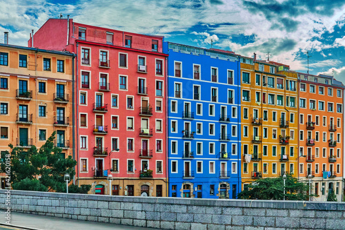 colored houses on Bilbao Street © Andriy