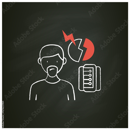 Fake information chalk icon. Contradictions and inaccuracies in available information. Information overload concept. Isolated vector illustration on chalkboard