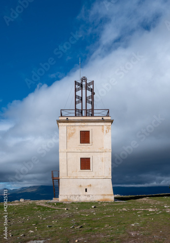 old optical telegraph building at the top of the mountain in Moralzarzal Madrid