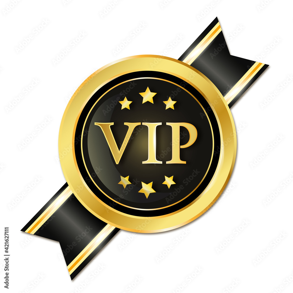 Golden VIP medal with ribbon Golden VIP medal with ribbon