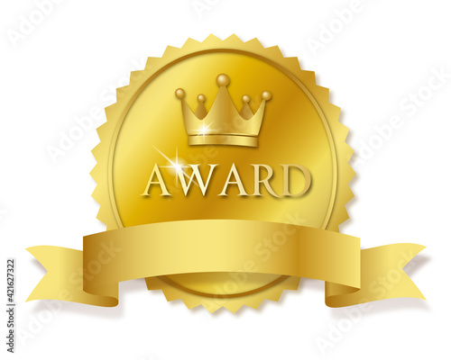 gold award with ribbon