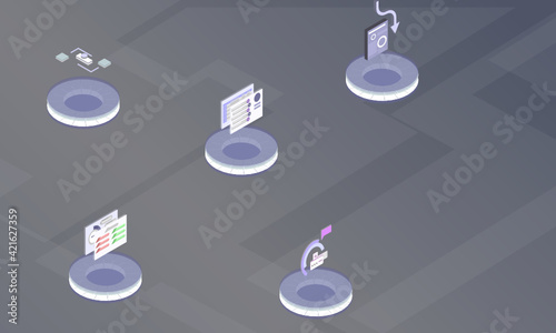 Audience measurement concept on abstract design
