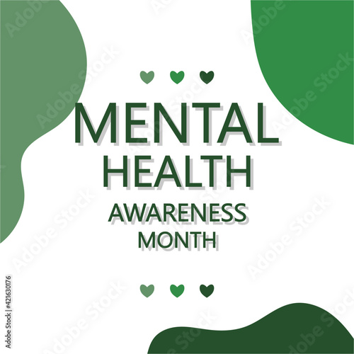 Mental Health Awareness Month. Poster, brochure, banner template. Celebrated annually in May in the USA .