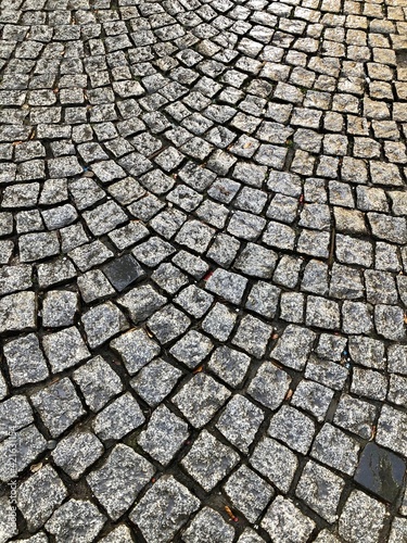 Cobblestone street in the center of old European town