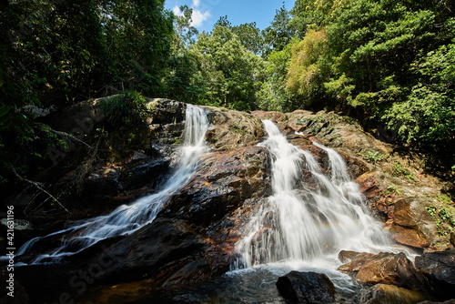 Fototapeta Naklejka Na Ścianę i Meble -  Small waterfall in Sri Lanka hills