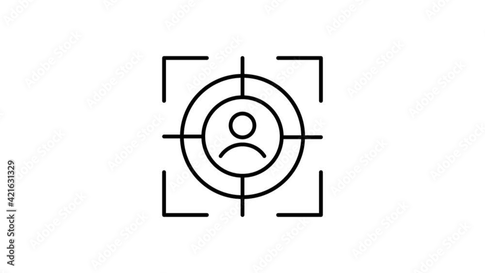 Target audience Animated line Icon. 4k Animated Icon to Improve Project and Explainer Video . Alpha channel Target audience Animated line Icon. 4k Animated Icon to Improve Project and Explainer Video . Alpha channel