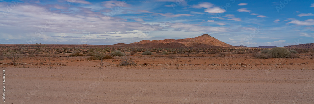 Desert landscape of Dorob National Park in Namibia. panorama Desert landscape of Dorob National Park in Namibia. panorama