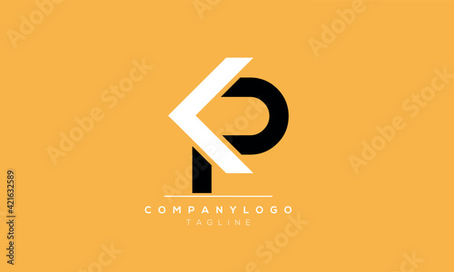 Abstract Letter Initial PK KP Vector Logo Design Template