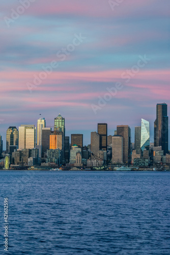 Washington State, Seattle. Skyline at Sunset