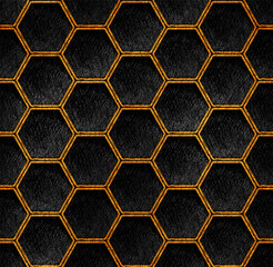 Stickers Industriële stijl patronen Art deco zeshoek raster goud  © JuAngelArts