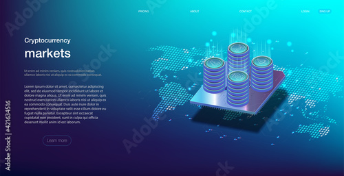 Cryptocurrency оnline statistics and data Analytics. The concept of a universal application with cryptocurrency and finance Cryptocurrency and finance. Vector