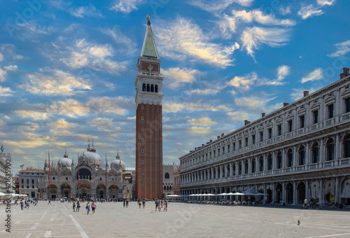 st mark's basilica of venice on a clear and sunny day