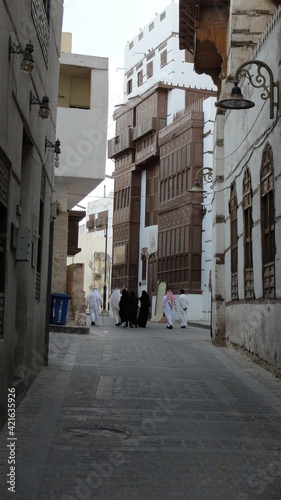 Jeddah  Saudi Arabia - 10 January 2020  Traditional houses in Al Balad  UNESCO World Heritage