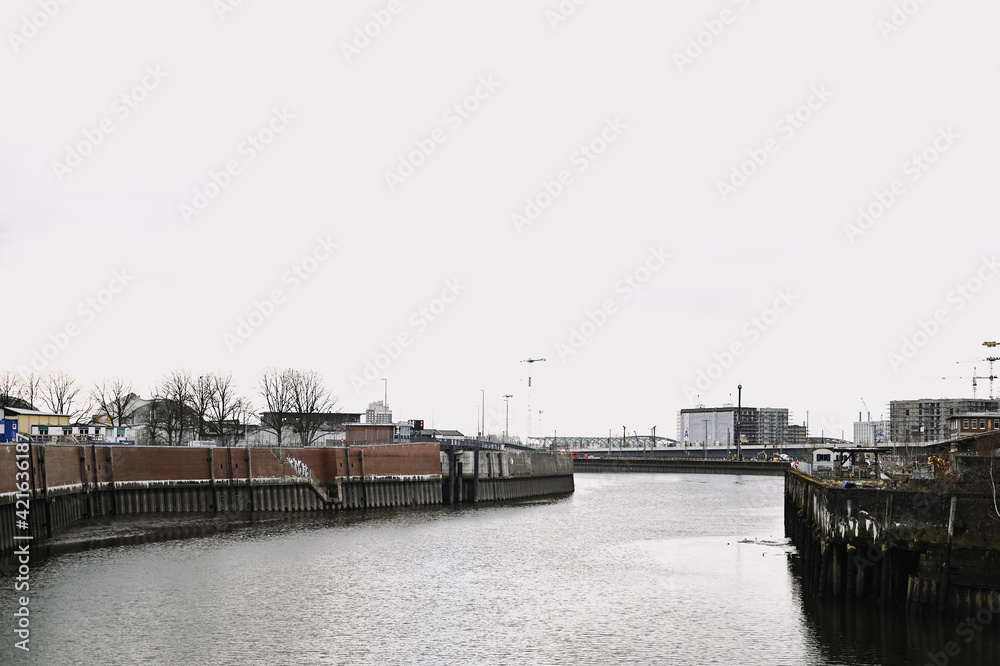 View from Oberhafenbrücke in Hamburg, Germany