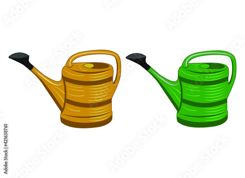 Realistic garden watering can vector Illustration flat design. garden equipment tool. Watering can vector icon. vector illustration of a watering can