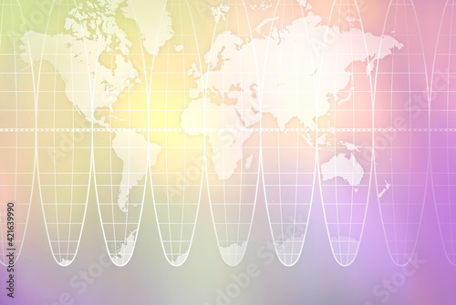 World map and cartographic grid photo