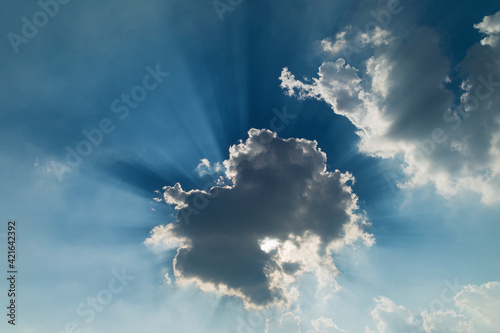 Clouds and light beam