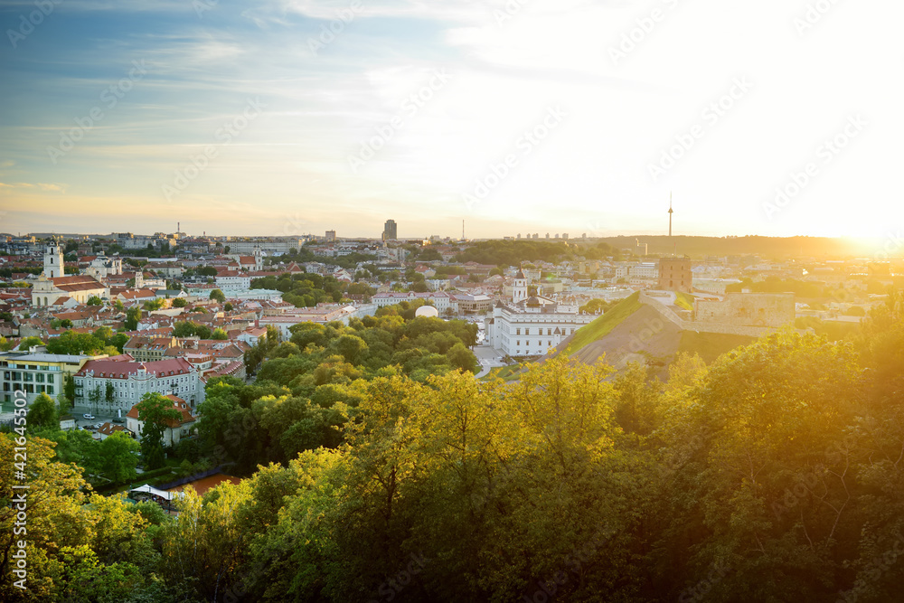 Fototapeta premium Vilnius Old Town, one of the largest surviving medieval old towns in Northern Europe.