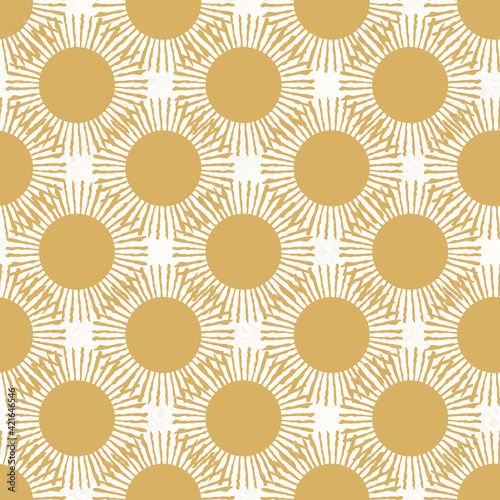 Large Gold Sun Texture Seamless Vector Pattern Background