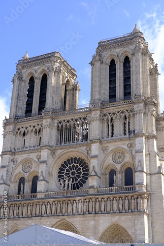 Notre Dame de Paris during a sunny day, the 18th march 2021.