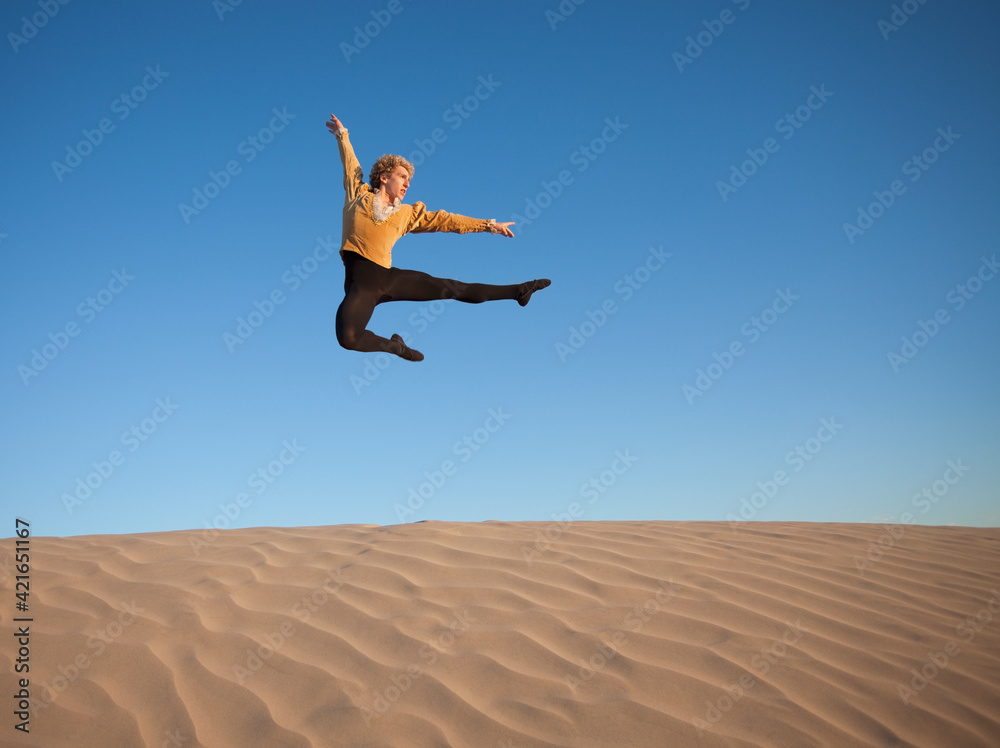 Ballet dancer in desert Ballet dancer in desert