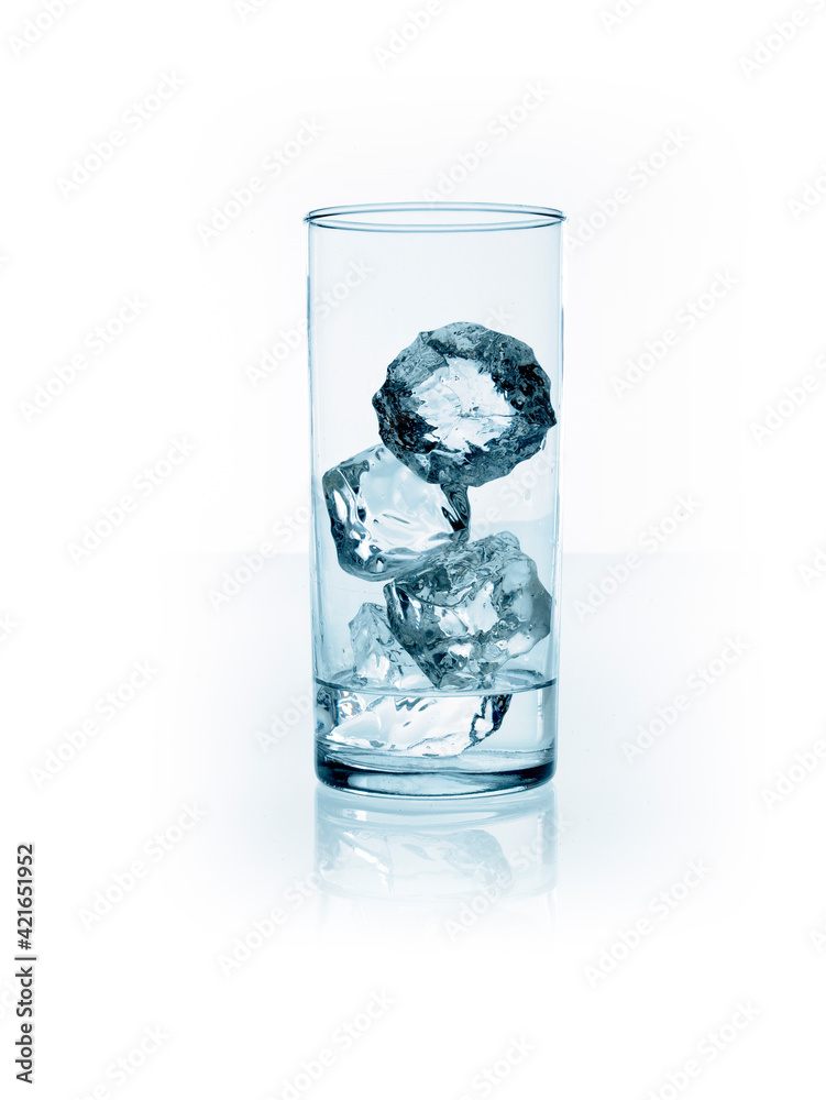 Ice cubes in glass Ice cubes in glass