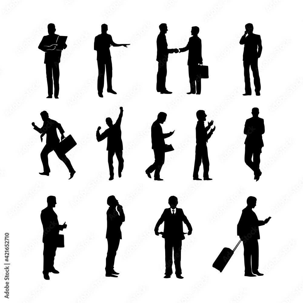 Fototapeta premium Business men executives silhouettes