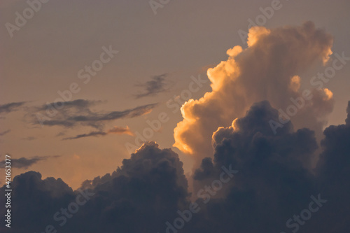 Sunset behind clouds