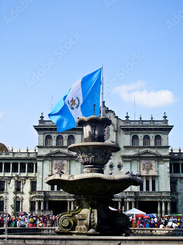 Guatemalan Fountain with Flag