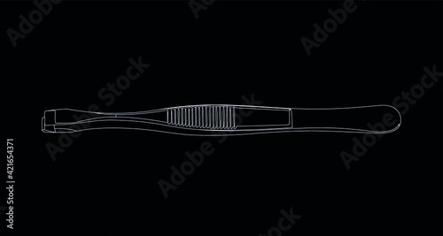tweezers  white on black background
