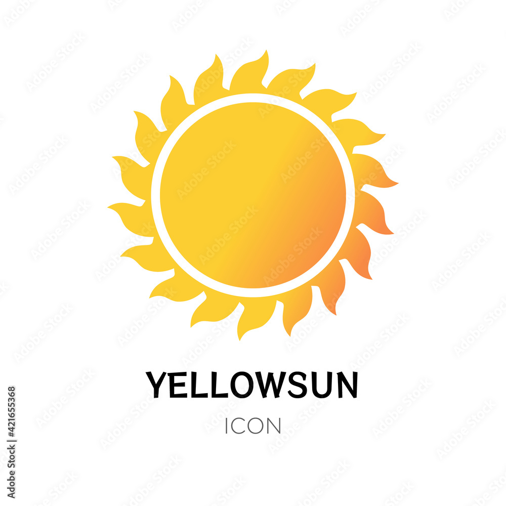 Fototapeta premium Yellow sun and rays from it