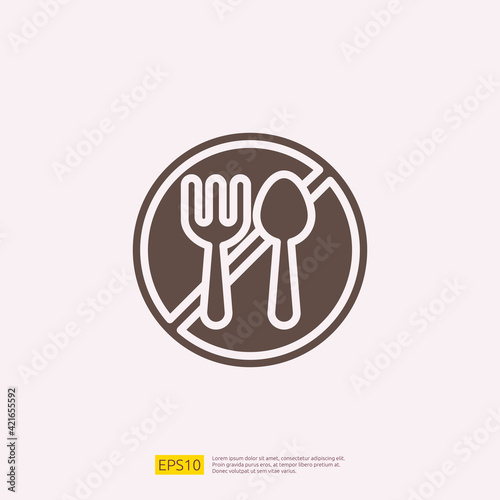 prohibition drink during fasting silhouette glyph solid icon for Muslim and Ramadan theme concept. Vector illustration