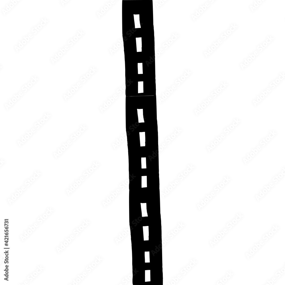 Vector hand drawn doodle sketch road isolated on white background