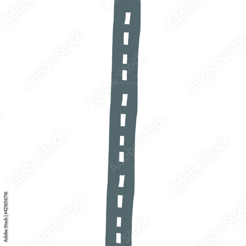Vector hand drawn doodle sketch gray road isolated on white background