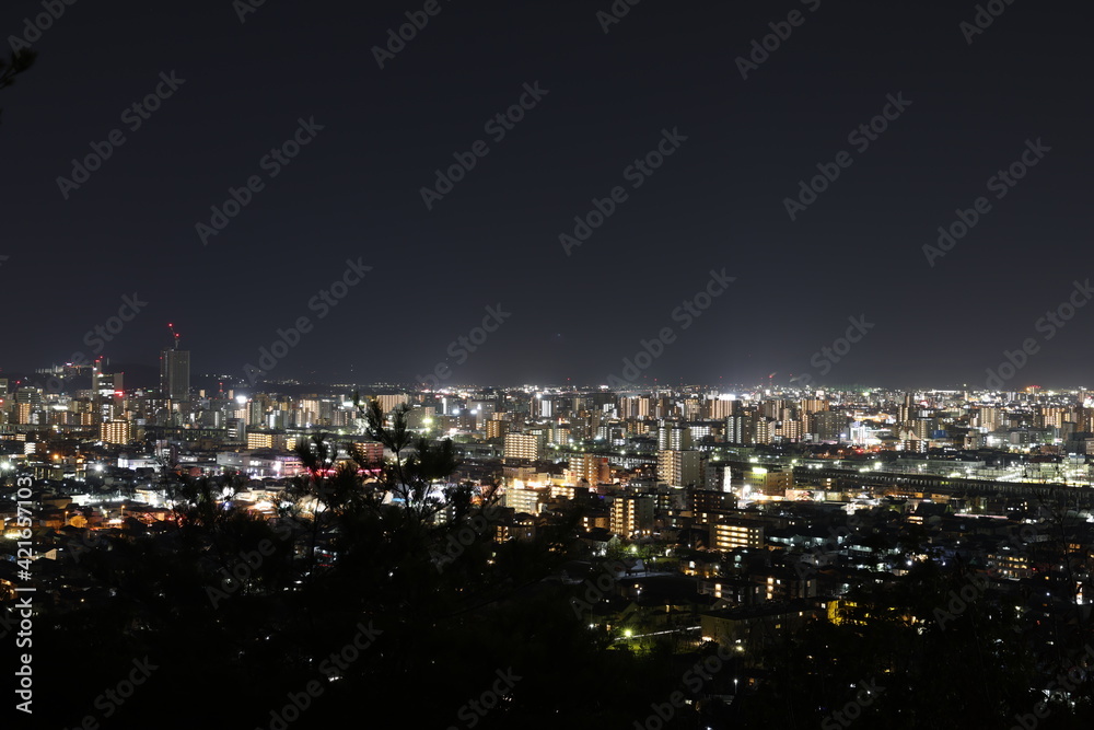 とても美しい日本の岡山県岡山市の夜景