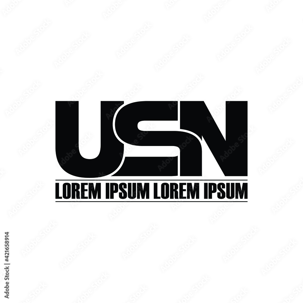 USN letter monogram logo design vector USN letter monogram logo design vector