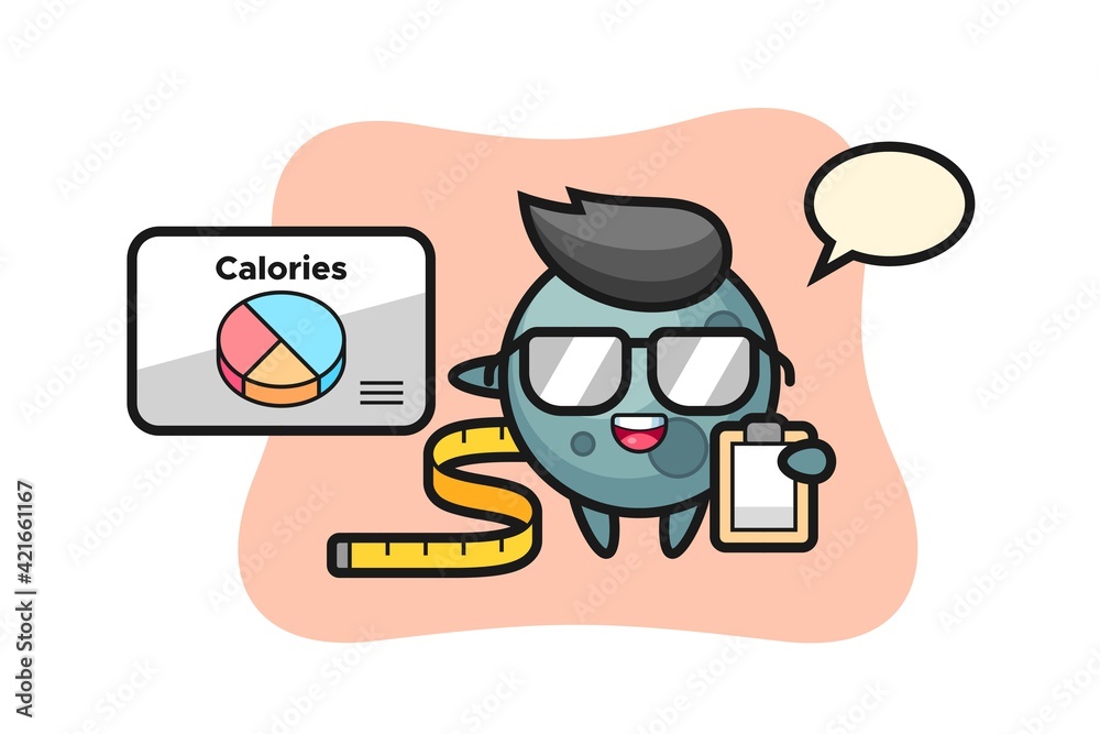 Illustration of asteroid mascot as a dietitian